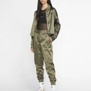 Nike Air Olive Satin Jogger Pants for Women